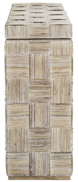 Safavieh Adkin Coastal-Chic Console Table - Elegant Kubu Design For Entryways, Living Spaces & Hallways White WIK6502A