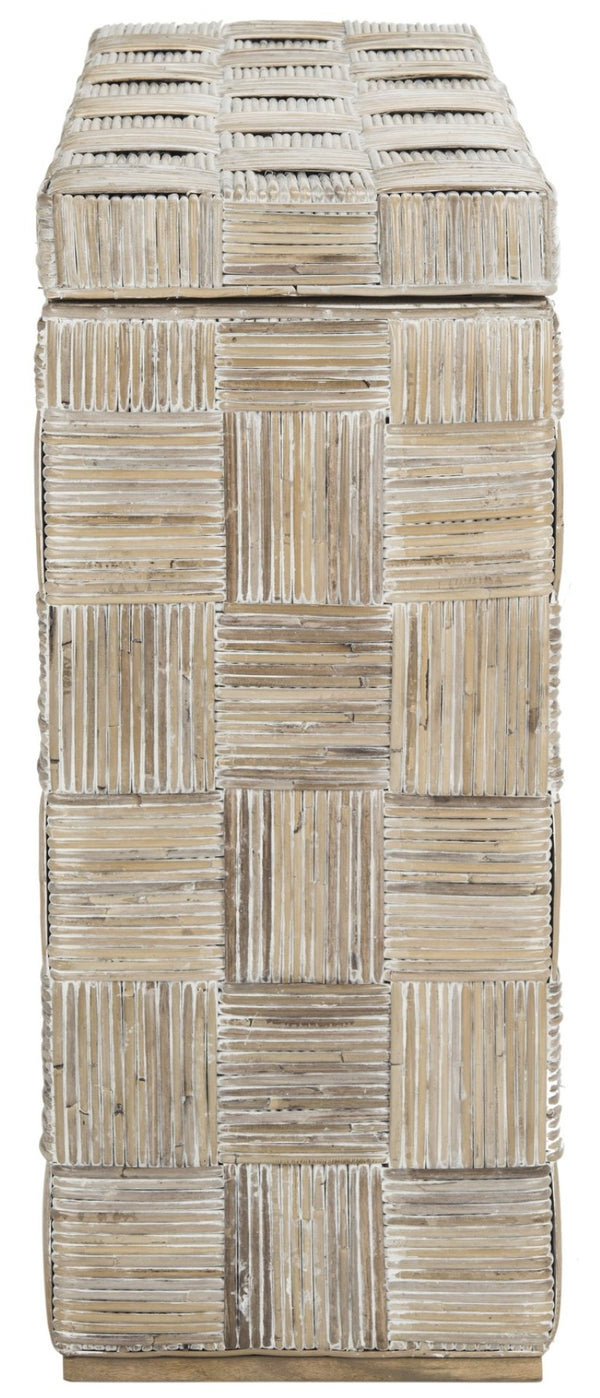 Safavieh Adkin Coastal-Chic Console Table - Elegant Kubu Design For Entryways, Living Spaces & Hallways White WIK6502A