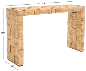Safavieh Adkin Coastal-Chic Console Table - Elegant Kubu Design For Entryways, Living Spaces & Hallways Honey Natural / Rattan WIK6502B