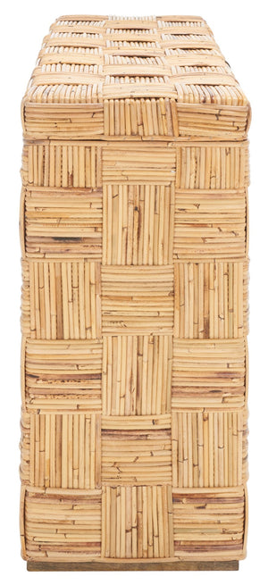 Safavieh Adkin Coastal-Chic Console Table - Elegant Kubu Design For Entryways, Living Spaces & Hallways Honey Natural / Rattan WIK6502B