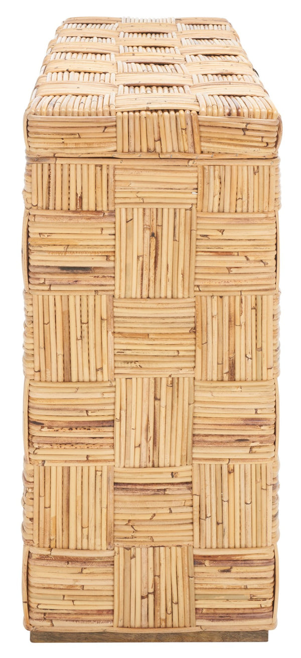 Safavieh Adkin Coastal-Chic Console Table - Elegant Kubu Design For Entryways, Living Spaces & Hallways Honey Natural / Rattan WIK6502B