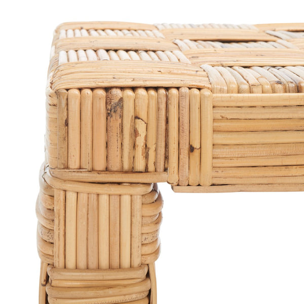 Safavieh Adkin Rattan Coffee Table - Coastal-Chic Design With British Colonial Charm For Elegant Living Spaces Honey Natural / Kubu WIK6503B