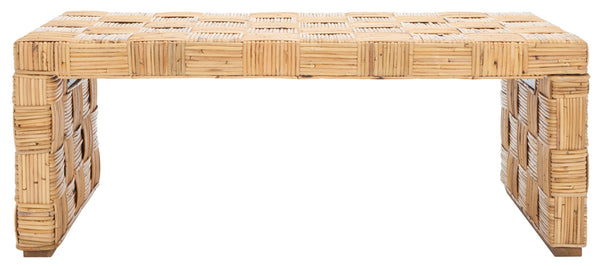 Safavieh Adkin Rattan Coffee Table - Coastal-Chic Design With British Colonial Charm For Elegant Living Spaces Honey Natural / Kubu WIK6503B