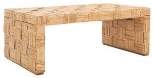 Safavieh Adkin Rattan Coffee Table - Coastal-Chic Design With British Colonial Charm For Elegant Living Spaces Honey Natural / Kubu WIK6503B