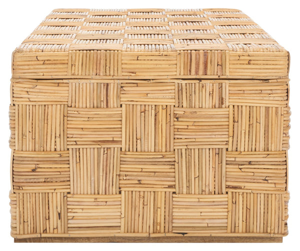 Safavieh Adkin Rattan Coffee Table - Coastal-Chic Design With British Colonial Charm For Elegant Living Spaces Honey Natural / Kubu WIK6503B