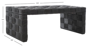 Safavieh Adkin Rattan Coffee Table - Coastal-Chic Design With British Colonial Charm For Elegant Living Spaces Black / Kubu WIK6503C