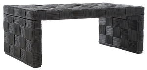 Safavieh Adkin Rattan Coffee Table - Coastal-Chic Design With British Colonial Charm For Elegant Living Spaces Black / Kubu WIK6503C
