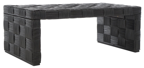 Safavieh Adkin Rattan Coffee Table - Coastal-Chic Design With British Colonial Charm For Elegant Living Spaces Black / Kubu WIK6503C