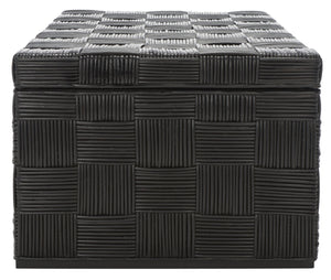 Safavieh Adkin Rattan Coffee Table - Coastal-Chic Design With British Colonial Charm For Elegant Living Spaces Black / Kubu WIK6503C