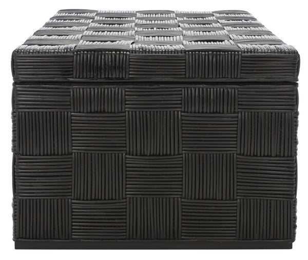 Safavieh Adkin Rattan Coffee Table - Coastal-Chic Design With British Colonial Charm For Elegant Living Spaces Black / Kubu WIK6503C