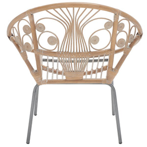 Safavieh Carlson Rattan Accent Chair - Elegant Curved Design With Floral Details For Stylish Living Spaces WIK6505A