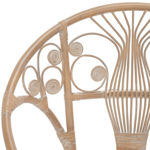 Safavieh Carlson Rattan Accent Chair - Elegant Curved Design With Floral Details For Stylish Living Spaces WIK6505A