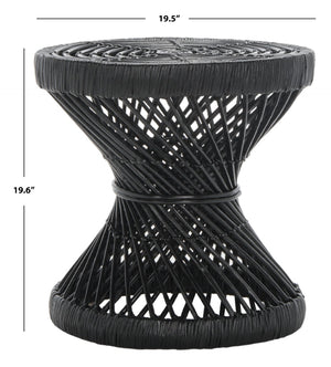 Safavieh Grimson Small Bowed Accent Table – Sculptural Mango Wood Design For Modern Spaces And Versatile Use Black WIK6506A