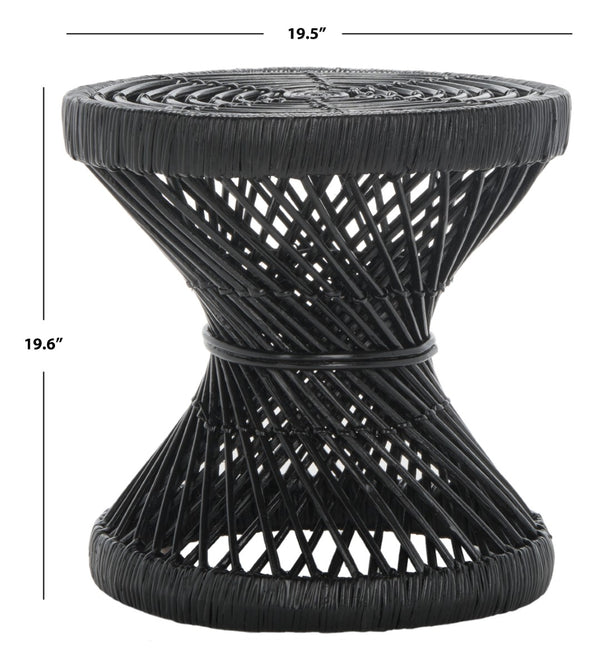 Safavieh Grimson Small Bowed Accent Table – Sculptural Mango Wood Design For Modern Spaces And Versatile Use Black WIK6506A