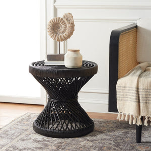 Safavieh Grimson Small Bowed Accent Table – Sculptural Mango Wood Design For Modern Spaces And Versatile Use Black WIK6506A