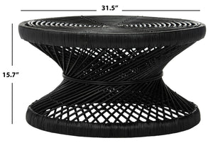 Safavieh Grimson Large Bowed Coffee Table - Artisan-Inspired Modern Design For Contemporary Living Spaces Black WIK6507A