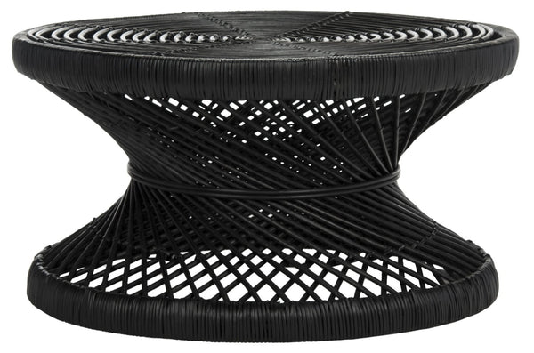 Safavieh Grimson Large Bowed Coffee Table - Artisan-Inspired Modern Design For Contemporary Living Spaces Black WIK6507A
