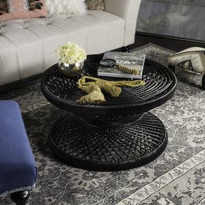 Safavieh Grimson Large Bowed Coffee Table - Artisan-Inspired Modern Design For Contemporary Living Spaces Black WIK6507A