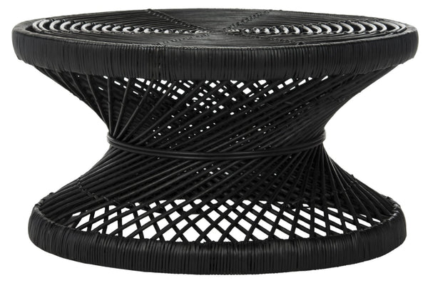 Safavieh Grimson Large Bowed Coffee Table - Artisan-Inspired Modern Design For Contemporary Living Spaces Black WIK6507A