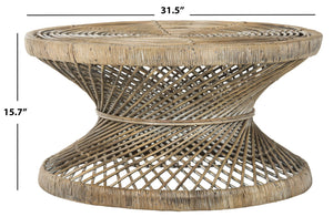 Safavieh Grimson Large Bowed Coffee Table - Artisan-Inspired Modern Design For Contemporary Living Spaces Grey WIK6507B