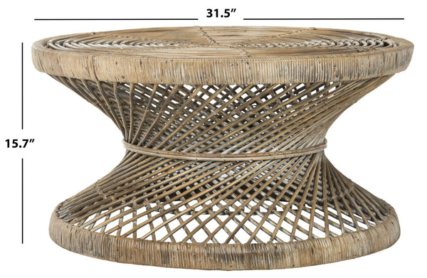 Safavieh Grimson Large Bowed Coffee Table - Artisan-Inspired Modern Design For Contemporary Living Spaces Grey WIK6507B