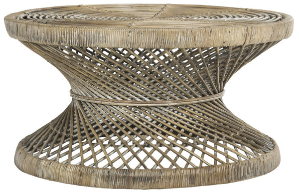 Safavieh Grimson Large Bowed Coffee Table - Artisan-Inspired Modern Design For Contemporary Living Spaces Grey WIK6507B