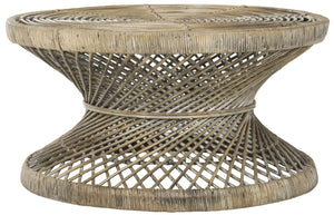 Safavieh Grimson Large Bowed Coffee Table - Artisan-Inspired Modern Design For Contemporary Living Spaces Grey WIK6507B