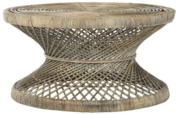 Safavieh Grimson Large Bowed Coffee Table - Artisan-Inspired Modern Design For Contemporary Living Spaces Grey WIK6507B