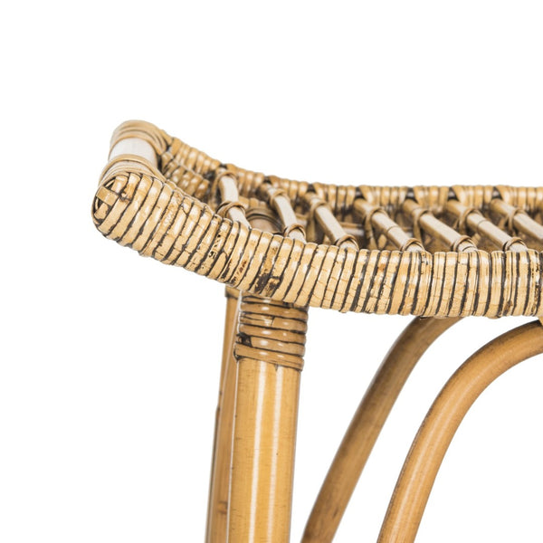 Safavieh Leda Rattan Bar Stool - Tropical Elegance For Kitchen Islands And Home Bars With Natural Texture Brown WIK6511A