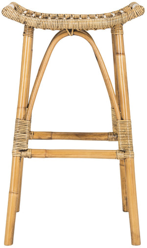 Safavieh Leda Rattan Bar Stool - Tropical Elegance For Kitchen Islands And Home Bars With Natural Texture Brown WIK6511A