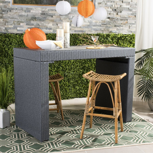 Safavieh Leda Rattan Bar Stool - Tropical Elegance For Kitchen Islands And Home Bars With Natural Texture Brown WIK6511A