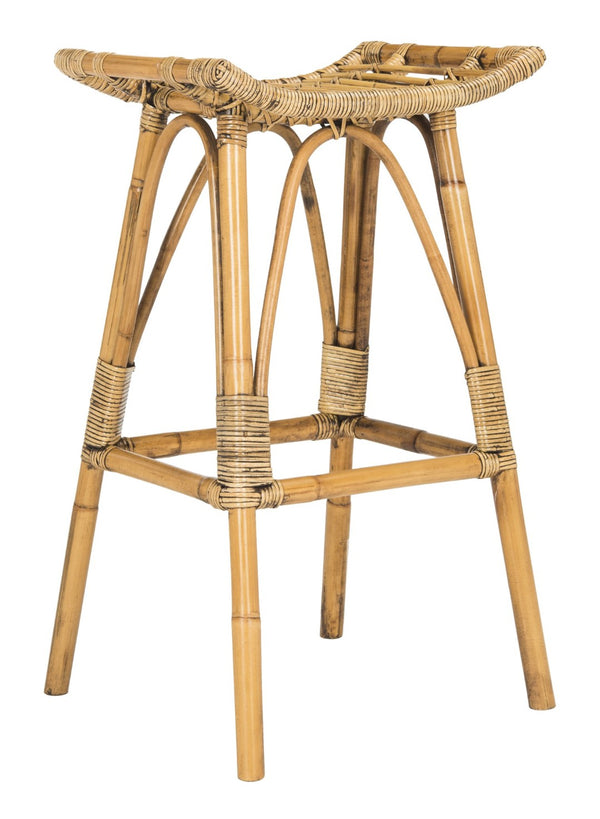 Safavieh Leda Rattan Bar Stool - Tropical Elegance For Kitchen Islands And Home Bars With Natural Texture Brown WIK6511A