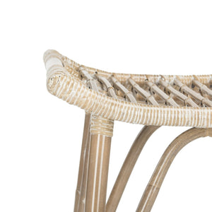 Safavieh Leda Rattan Bar Stool - Tropical Elegance For Kitchen Islands And Home Bars With Natural Texture White / Grey WIK6511B