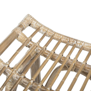 Safavieh Leda Rattan Bar Stool - Tropical Elegance For Kitchen Islands And Home Bars With Natural Texture White / Grey WIK6511B