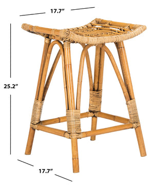 Safavieh Leda Rattan Counter Stool - Stylish Natural Seating For Modern Kitchens And Dining Areas, Durable Design Brown WIK6512A