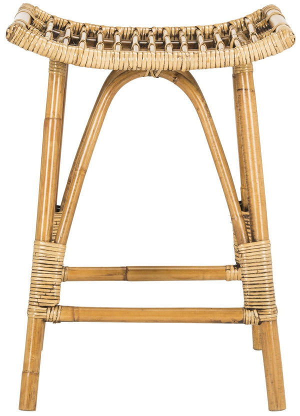 Safavieh Leda Rattan Counter Stool - Stylish Natural Seating For Modern Kitchens And Dining Areas, Durable Design Brown WIK6512A
