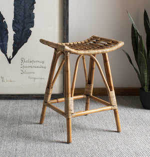 Safavieh Leda Rattan Counter Stool - Stylish Natural Seating For Modern Kitchens And Dining Areas, Durable Design Brown WIK6512A