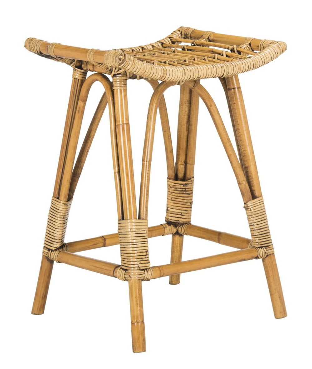 Safavieh Leda Rattan Counter Stool - Stylish Natural Seating For Modern Kitchens And Dining Areas, Durable Design Brown WIK6512A