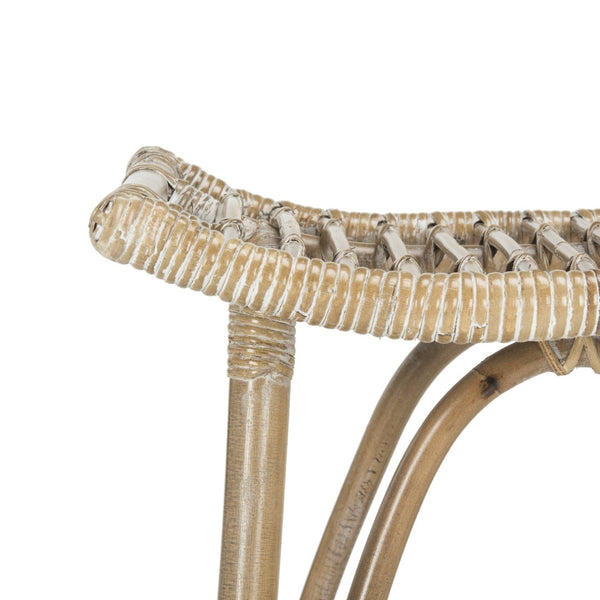 Safavieh Leda Rattan Counter Stool - Stylish Natural Seating For Modern Kitchens And Dining Areas, Durable Design White / Grey WIK6512B