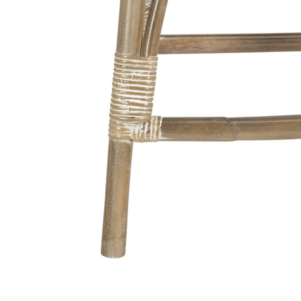 Safavieh Leda Rattan Counter Stool - Stylish Natural Seating For Modern Kitchens And Dining Areas, Durable Design White / Grey WIK6512B