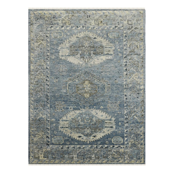 Amer Rugs Willow Hand-knotted Geometric Pattern Area Rug In Luxurious Wool For Modern Home Décor Elegance Light Blue Wool Wil10203