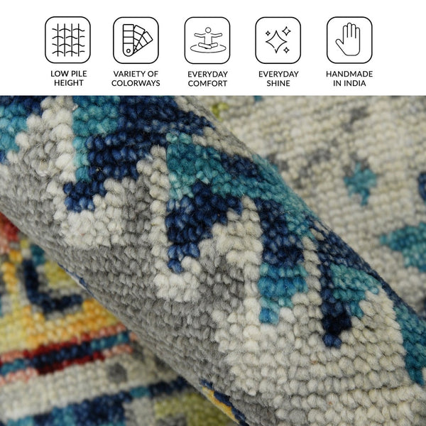 Amer Rugs Willow Hand-knotted Geometric Pattern Area Rug In Luxurious Wool For Modern Home Décor Elegance Silver Wool Wil20203