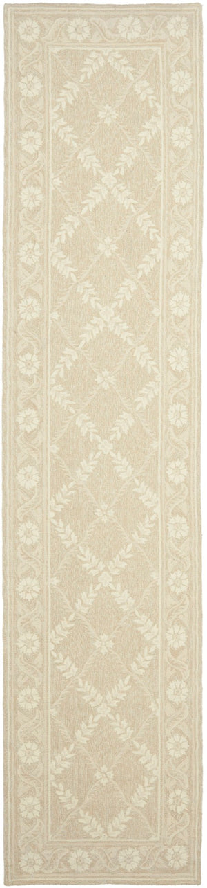 Safavieh Wilton Luxurious Hand-tufted Area Rug With Botanical Motifs For Elegant Home Décor And Comfort Taupe ,Ivory New Zealand Wool Wil324c-4r