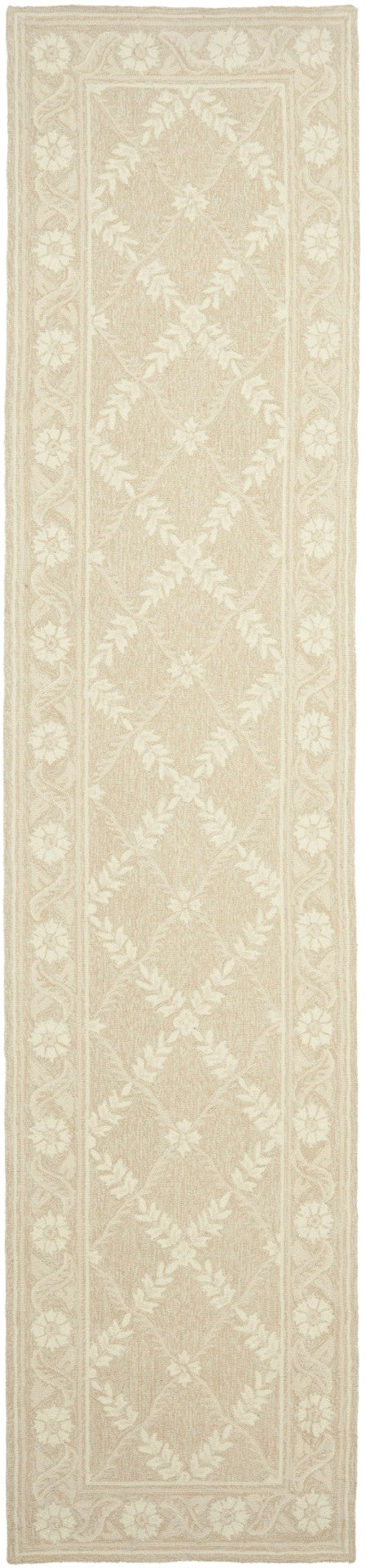 Safavieh Wilton Luxurious Hand-tufted Area Rug With Botanical Motifs For Elegant Home Décor And Comfort Taupe ,Ivory New Zealand Wool Wil324c-4r