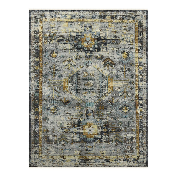 Amer Rugs Willow Hand-knotted Geometric Pattern Area Rug In Luxurious Wool For Modern Home Décor Elegance Indigo Wool Wil40203