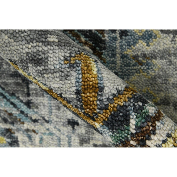 Amer Rugs Willow Hand-knotted Geometric Pattern Area Rug In Luxurious Wool For Modern Home Décor Elegance Indigo Wool Wil40203