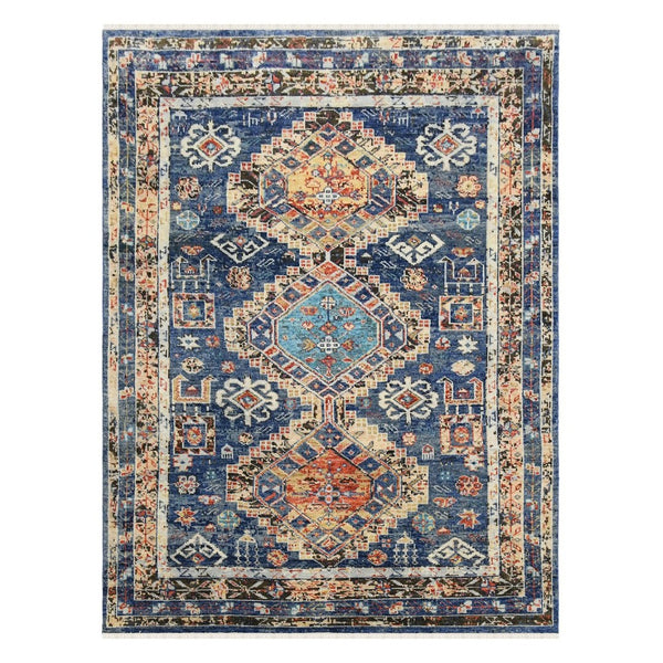 Amer Rugs Willow Hand-knotted Geometric Pattern Area Rug In Luxurious Wool For Modern Home Décor Elegance Navy Wool Wil50203