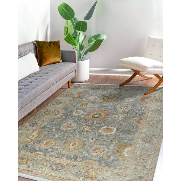 Amer Rugs Willow Hand-knotted Area Rug With Classic Pattern, Luxurious 100% New Zealand Wool For Timeless Style Gray Wool Wil80203