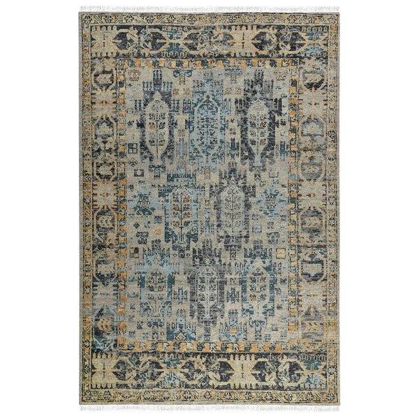 Amer Rugs Willow Hand-knotted Geometric Pattern Area Rug In Luxurious Wool For Modern Home Décor Elegance Beige,Aqua Wool Wil90203