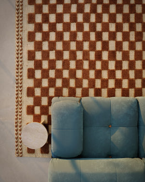 Momeni Willow WLO-1 Hand Woven Contemporary Check Indoor Rug Brown 10' x 14'